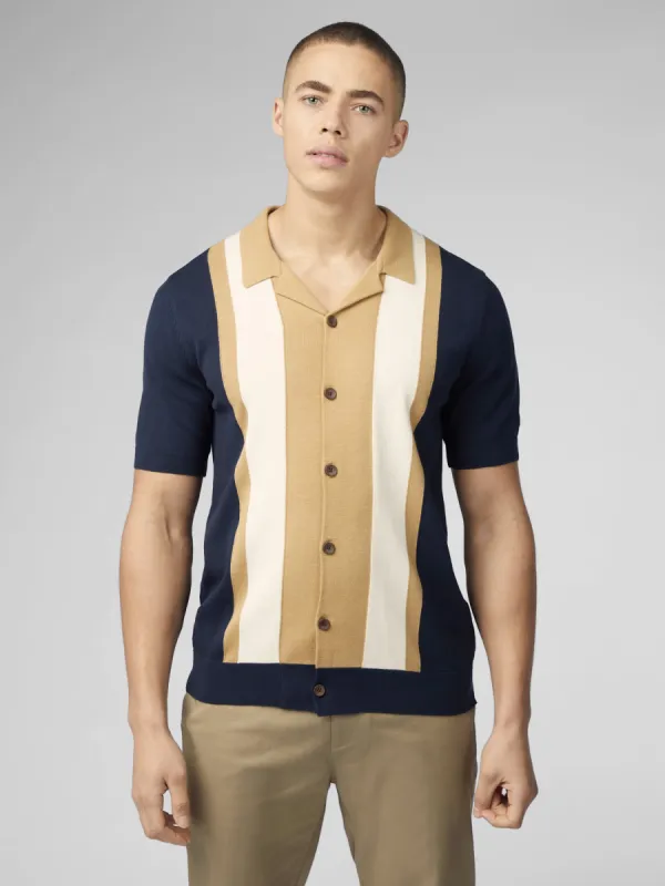 Signature Resort Neck Button Through Polo - Dark Navy sold by Ben Sherman