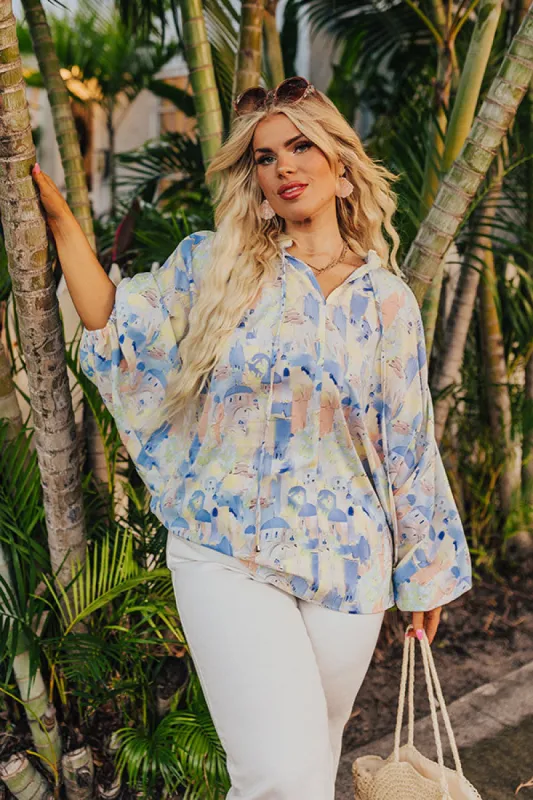 Cityscape Splendor Shift Top in Blue Curves sold by Impressions