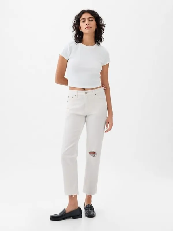 High Rise Cheeky Straight Jeans sold by GAP