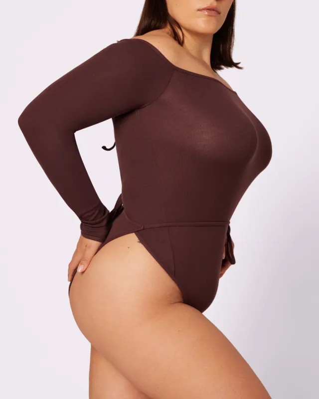 Comfort Rib Tie-Back Long Sleeve Bodysuit | Lush Rib | Archive (Pony) sold by Parade
