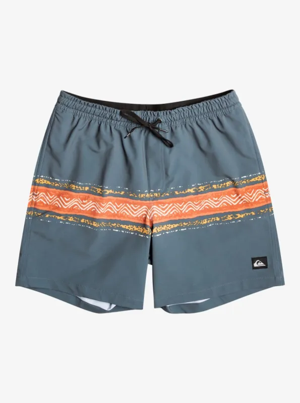 Surfsilk Mesa Stripe 17" Volleys - Dark Slate sold by Quiksilver
