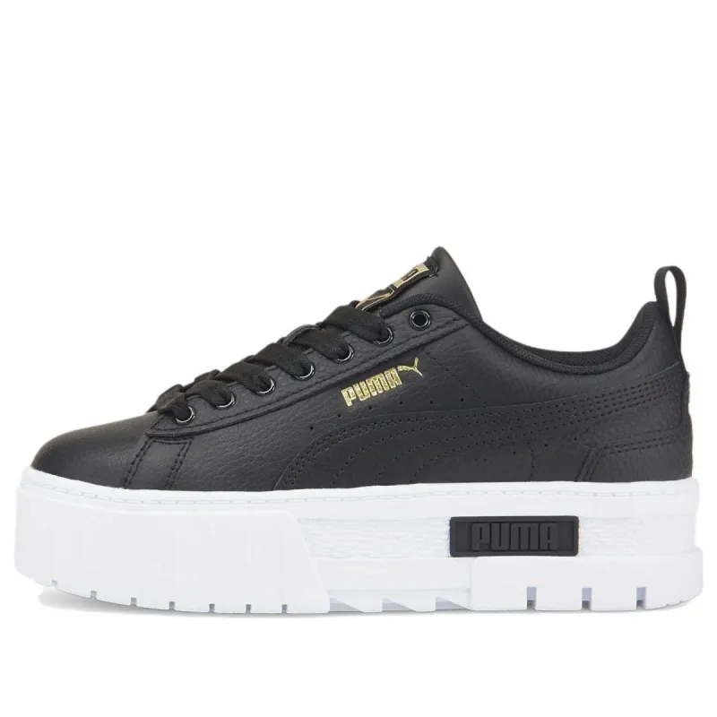 (GS) Puma Mayze Leather 'Black Team Gold' 384527-02 sold by KicksCrew