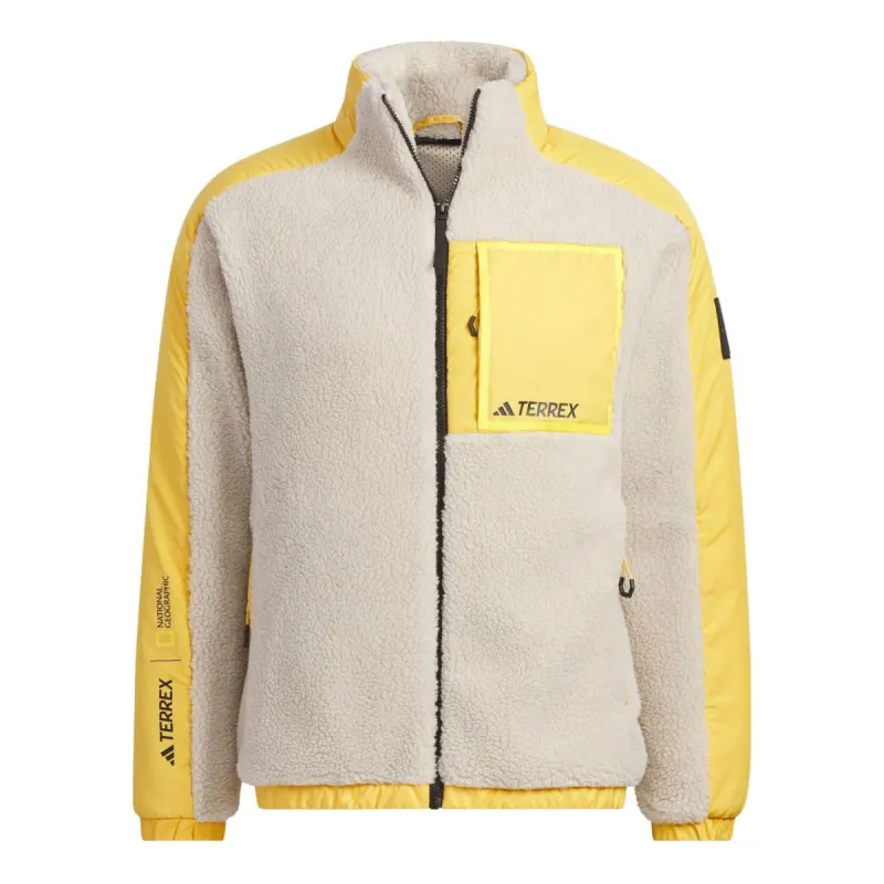 Adidas National Geographic High-Pile Fleece Jackets 'Beige Yellow' IL8985 sold by KicksCrew
