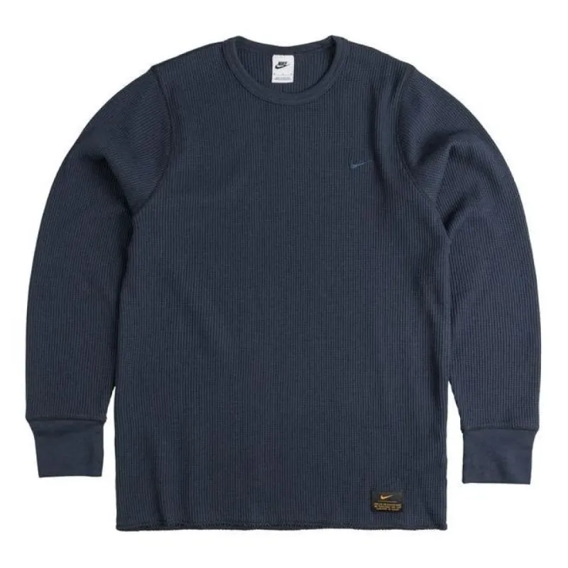 Nike Long-Sleeve Heavyweight Waffle Top 'Dark Obsidian' DX0894-451 sold by KicksCrew