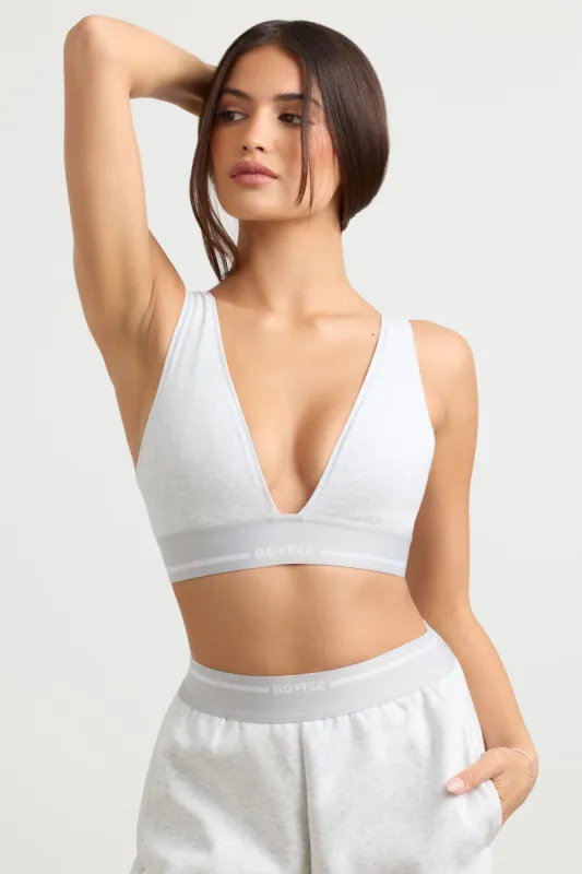 Recreation - Plunge-Neck Sports Bra in Grey Marl sold by Bo + Tee