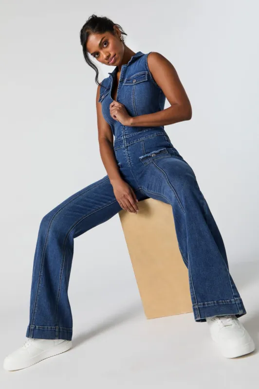 Sleeveless Denim Jumpsuit sold by Charlotte Russe