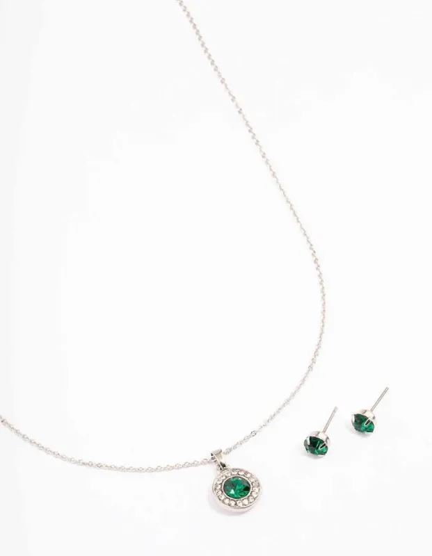 Rhodium Diamante Halo Jewellery Set sold by lovisa