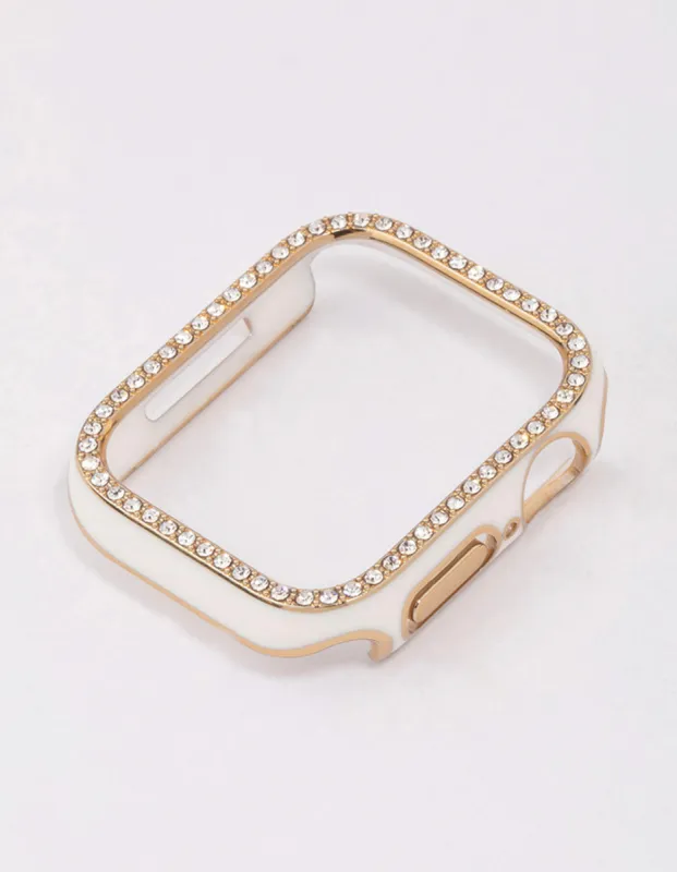 Gold & White Diamante Encrusted Watch Case 40/41mm sold by lovisa