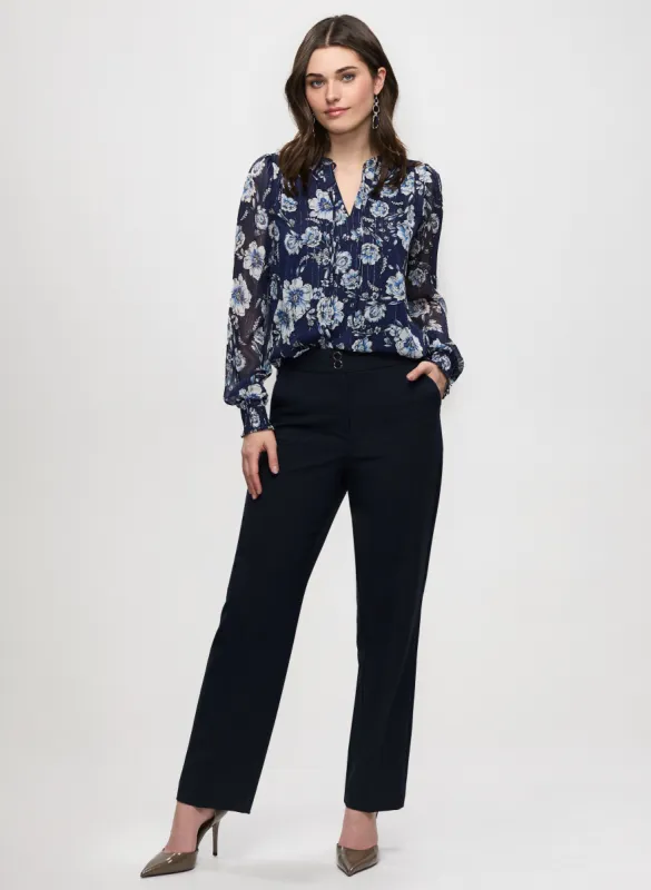 Jacquard Mixed Motif Blouse & Straight Leg Pants sold by Laura