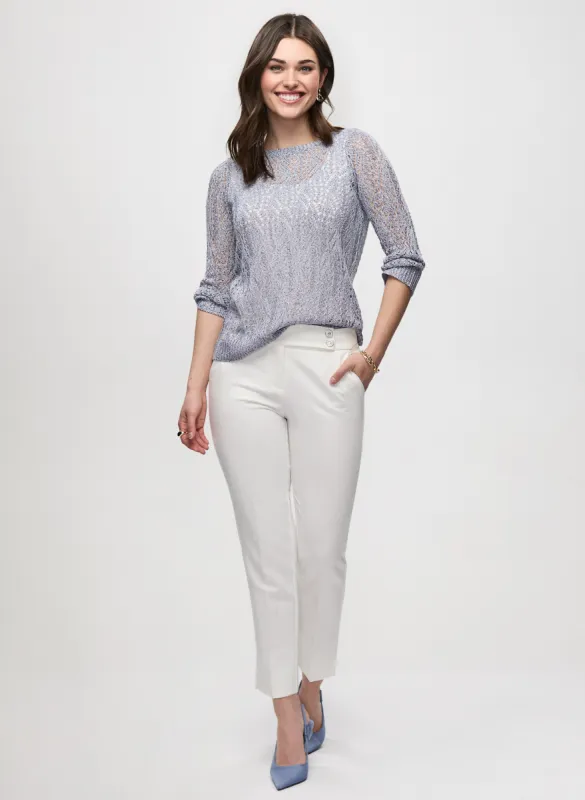 Open-Knit Sweater & Slim Leg Ankle Pants sold by Laura