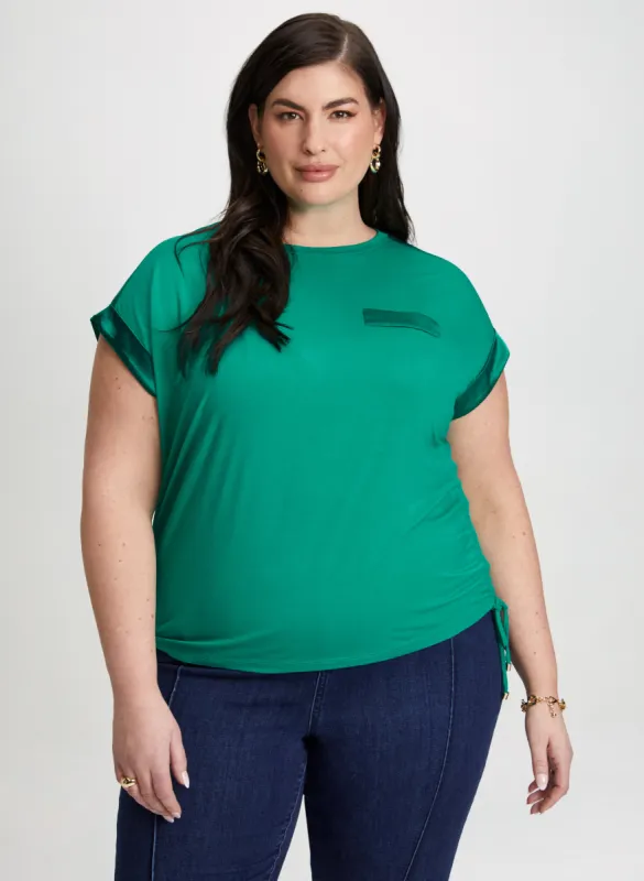 Solid T-Shirt with Satin Details sold by Laura