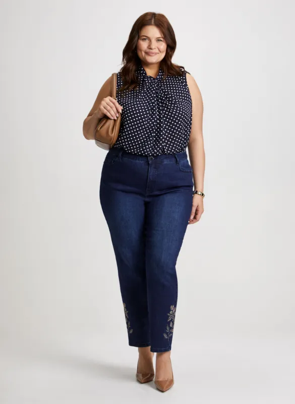 Polka Dot Blouse & Denim Capri sold by Laura