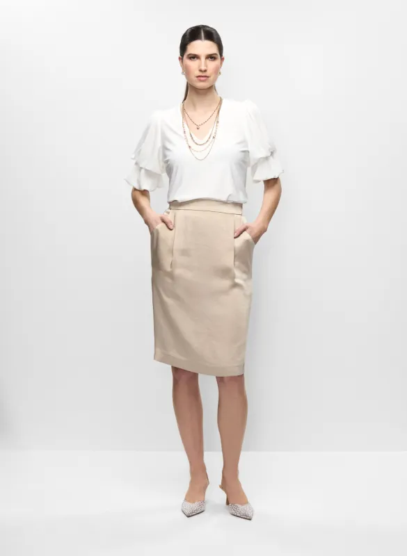 Tiered Sleeves Top & Satin Pencil Skirt sold by Melanie Lyne