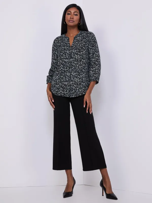 Pintuck Front High-Rise Gaucho Pants sold by Suzy Shier