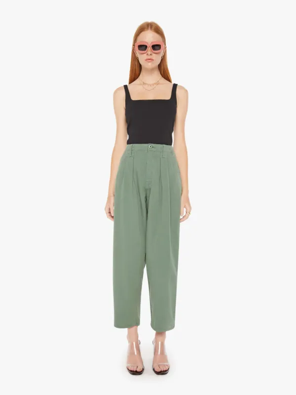 The Pleated Chute Prep Flood - Hedge Green sold by MOTHER
