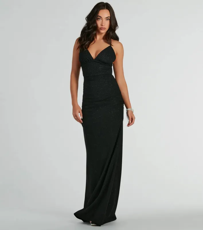 May Lace-Up Mermaid Glitter Formal Dress sold by Windsor