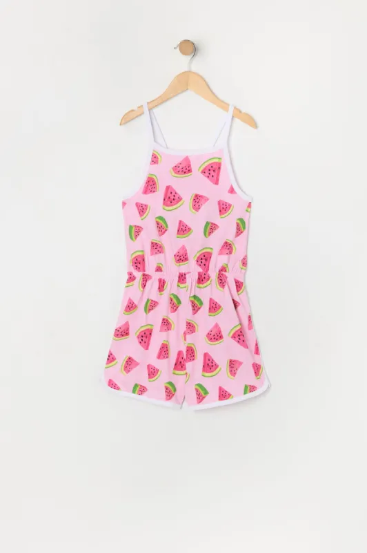 Combi-short à imprimé Melon d'eau avec ourlet arrondi pour fille sold by Urban Planet
