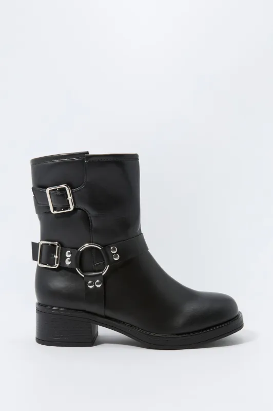 Bottes en similicuir avec boucles sold by Urban Planet