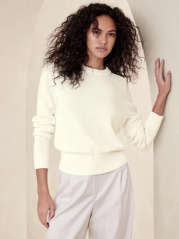 Cotton-Silk Crew-Neck Sweater sold by GAP