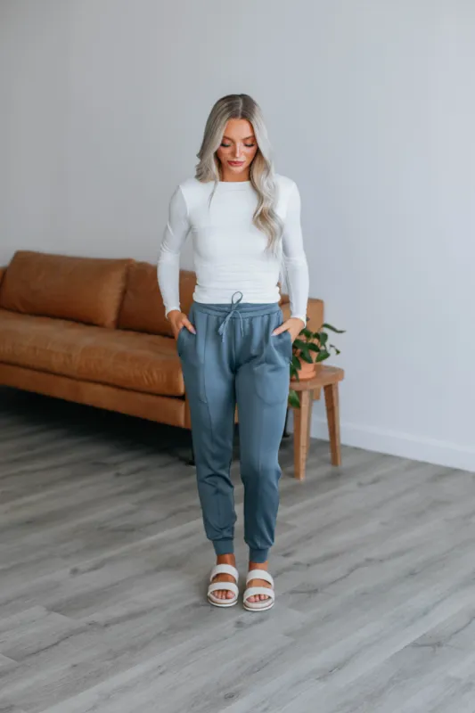 Alex Active Joggers - Slate Blue sold by Wild Oak Boutique