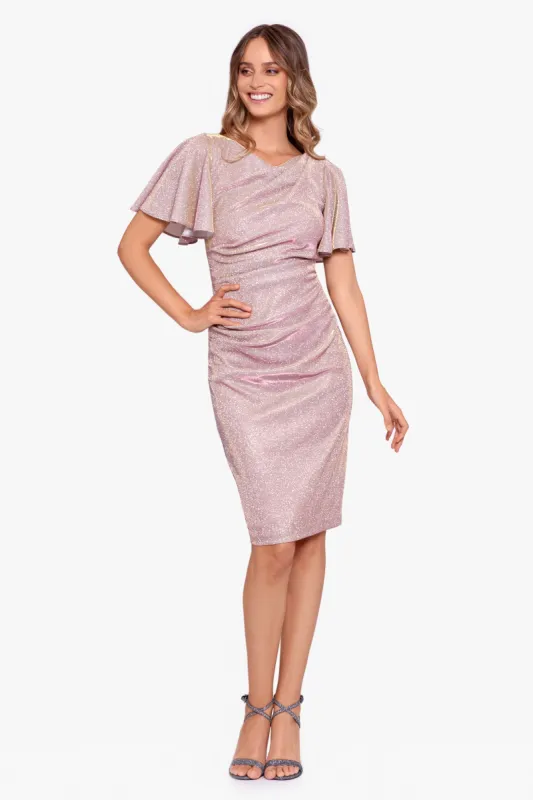 "Yvonne" Short Galaxy Glitter Mid Length Dress sold by Betsy & Adam