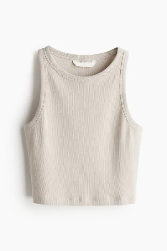 H&M - Cropped vest top - Brown sold by H&M