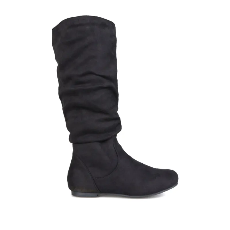 REBECCA KNEE HIGH BOOTS IN FAUX SUEDE sold by Journee Collection