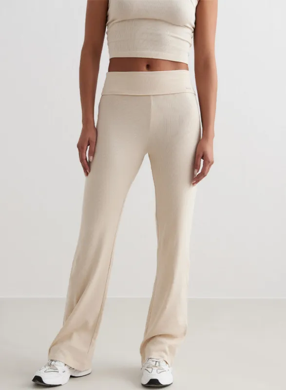 Cafè Au Lait Ease Ribbed Pants sold by Aimn