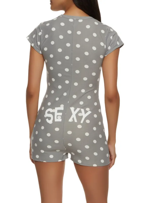 Sexy Polka Dot Pajama Romper sold by Rainbow