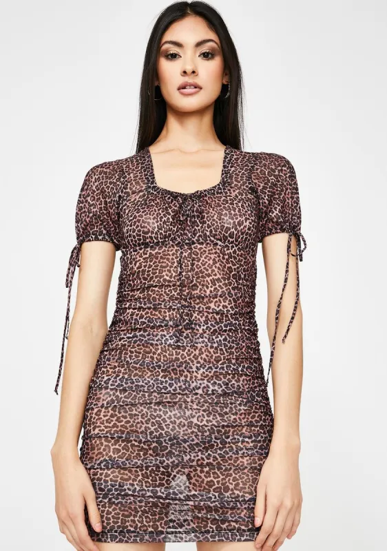 Leopard Guenetta Mesh Dress sold by Dolls Kill