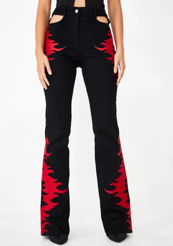 Lotta Cut-Out Pants sold by Dolls Kill