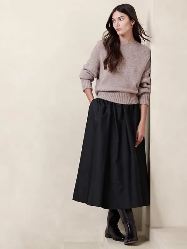 【PORTERNA】Margarine Mid-Length Skirt Pat Belted Maxi Skirt | GUESS