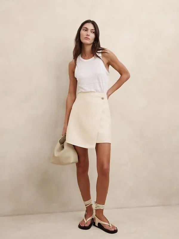 【PORTERNA】Mone linen short skirt Pixie Linen Skirt | Aritzia US