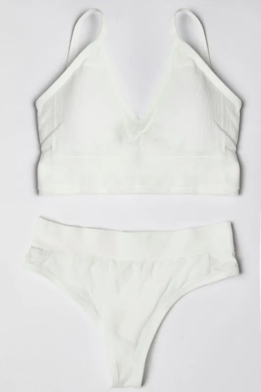 White Seamless Lingerie Set sold by Ally Fashion