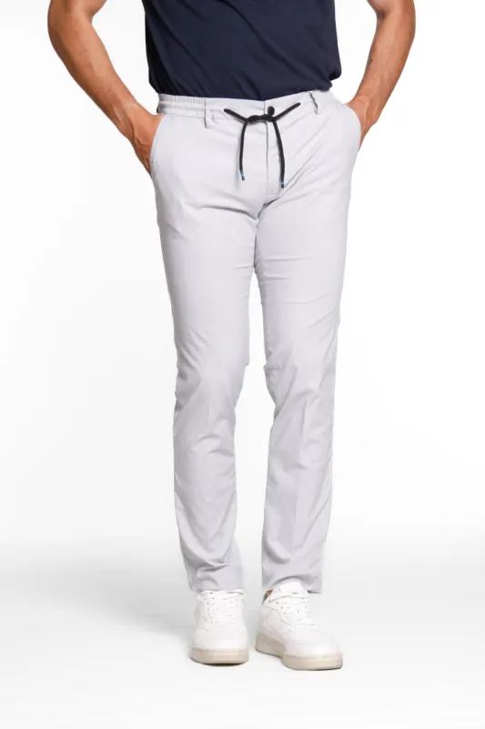 Milan Jogger man chino pants in tencel and cotton extra slim sold by Mason's