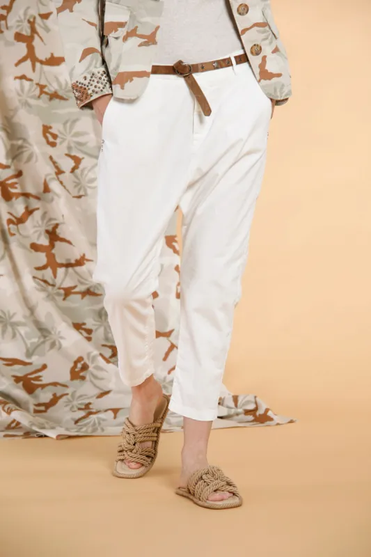 Malibu Jogger woman chino pants in cotton and tencel relaxed sold by Mason's
