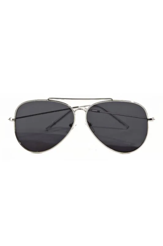Jerome Silver Frame Aviator Sunglasses sold by Chic Couture