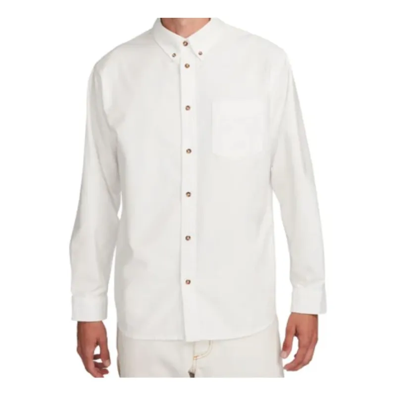 Nike Life Long-Sleeve Oxford Button-Down Shirt 'Summit White' FN3125-121 sold by KicksCrew