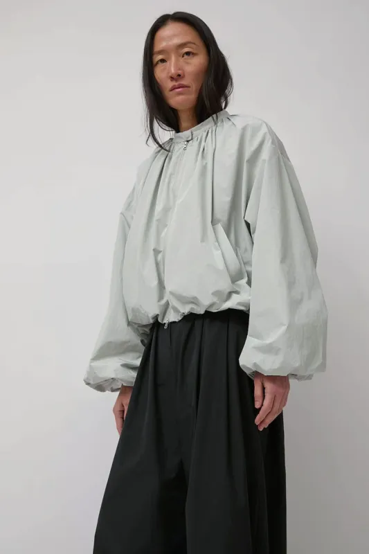 Amomento Neck Shirring Volume Jumper in Light Grey | Parallel