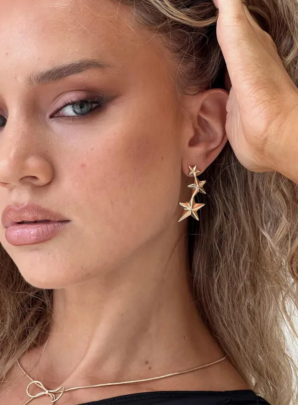Starry Night Earrings Gold sold by Princess Polly