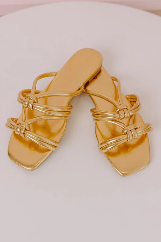 The Willa Metallic Sandal in Gold sold by Impressions