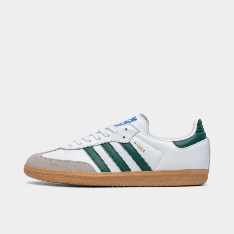 adidas Originals Samba OG Ftwr White / Collegiate Green - Gum sold by JD Sports