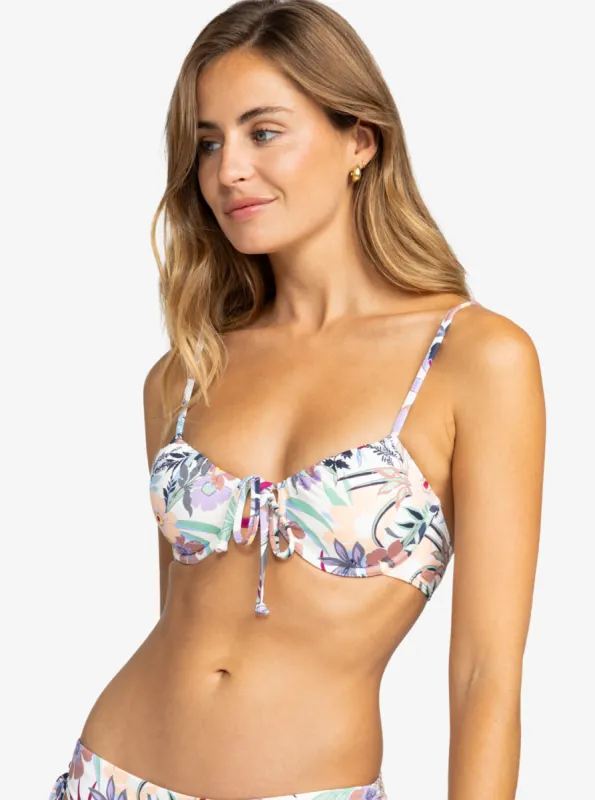 Printed Beach Classics Underwired Bikini Top - Ash Rose Wallflower sold by Roxy