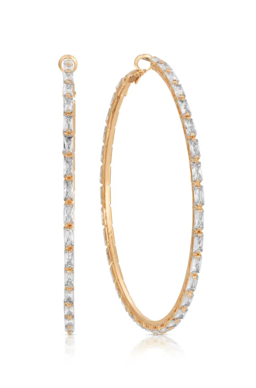 Crystal All Around Hoop Earrings sold by ettika