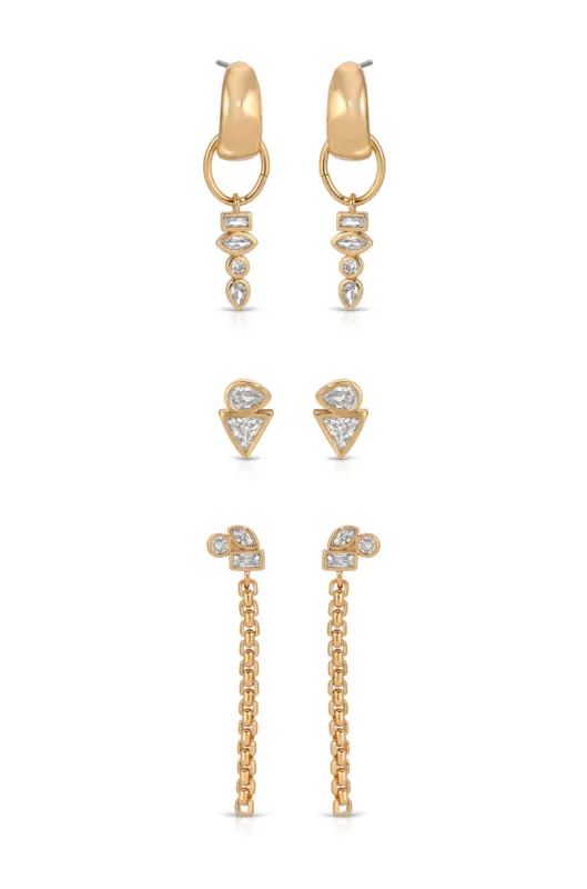 Ear Party Mixed Shapes Earring Set sold by ettika