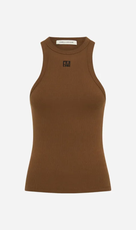 Camilla And Marc | Nora Rib Top - Soft Toffee Brown sold by Sister & Co