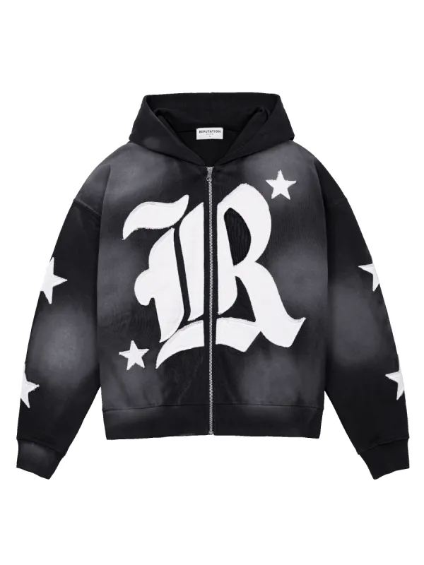 Sun Fade Hoodie - Black sold by reputation studios