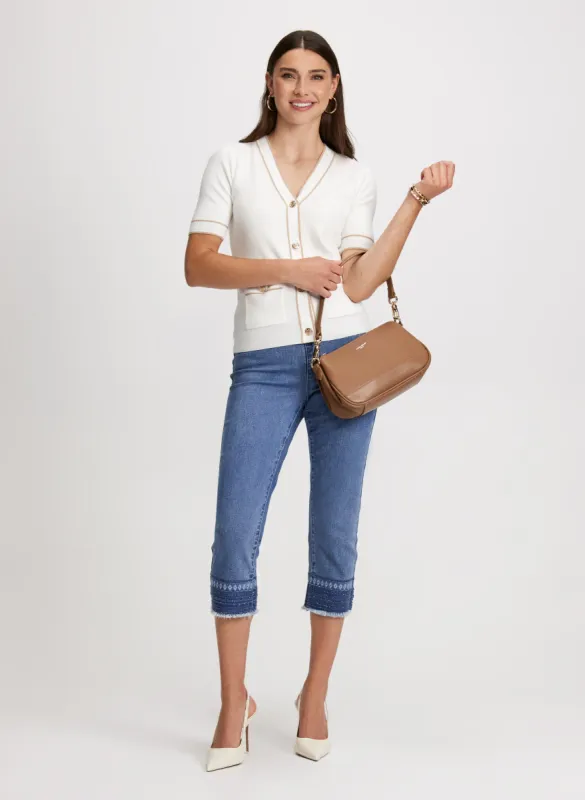 Crest Buttons Cardigan & Pull-On Jeans sold by Laura