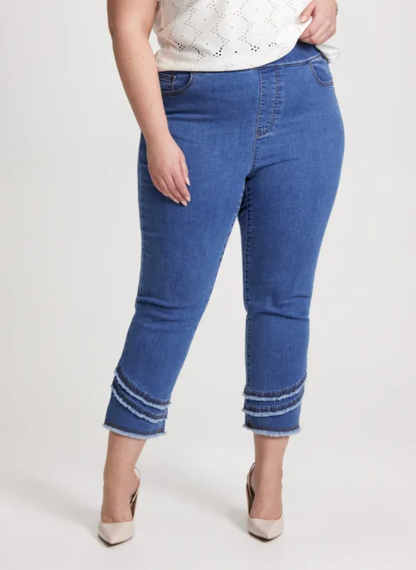Pull-On Frayed Capri Jeans sold by Laura