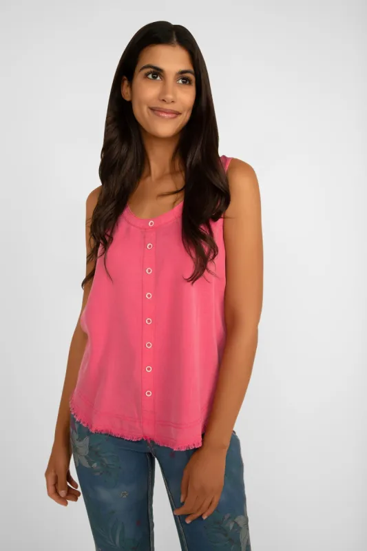 Tencel Tank Top With Button Front sold by Bellissima